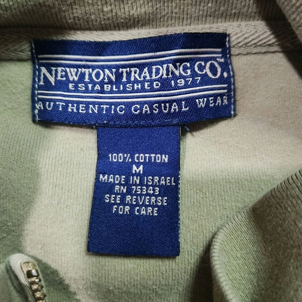 Newton Trading Co Mens Beige Full Zip Stand Collar Jacket Medium